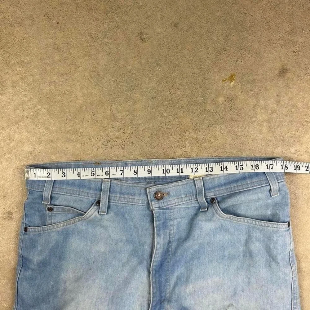 Vintage 80s Levis 514 Jeans Size 38x29 Blue Light‎ Wash Straight Leg Orange Tab